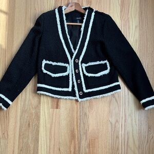 aqua Black Jacket with White Accents